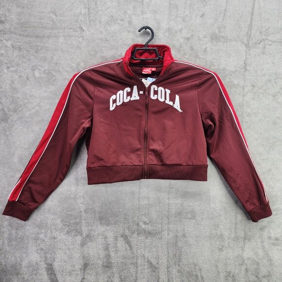 Womens Coca-Cola Graphic Zip-Up Sweatshirt Red Long Sleeve Size S - Picture 1 of 11